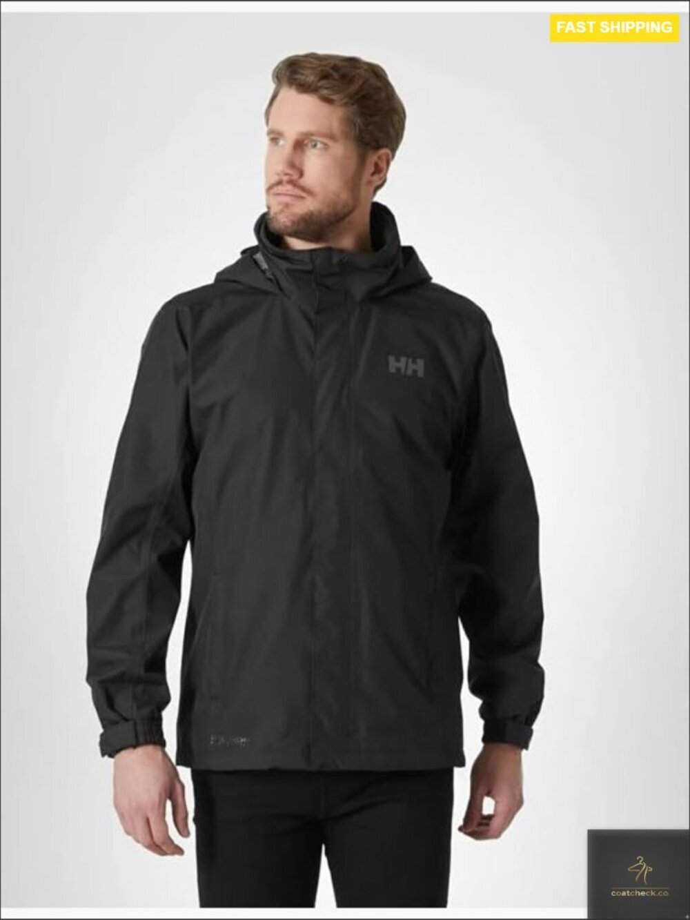 Men's Waterproof Rain Coat with Packable Hood Helly Tech Protection Breathable